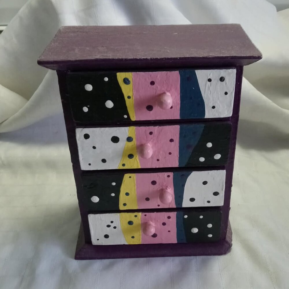 Hand-painted wooden Barbie furniture with four drawers 7 X 5inches